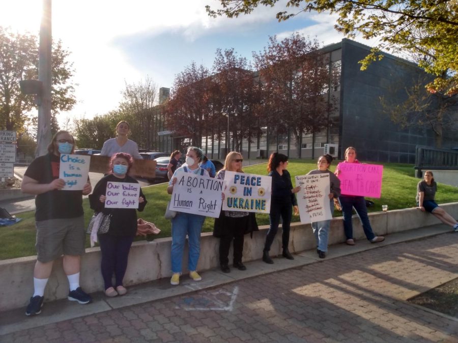 Protesters gather every day in front of Kittitas County Courthouse in light of the Roe v. Wade Supreme Court draft opinion. 