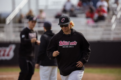 Nolan Milliman in his warm-ups before a game