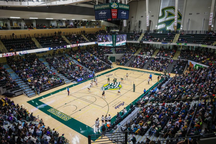 3,888 attendee at UAA vs CWU. Photo courtesy of Skip Hickey