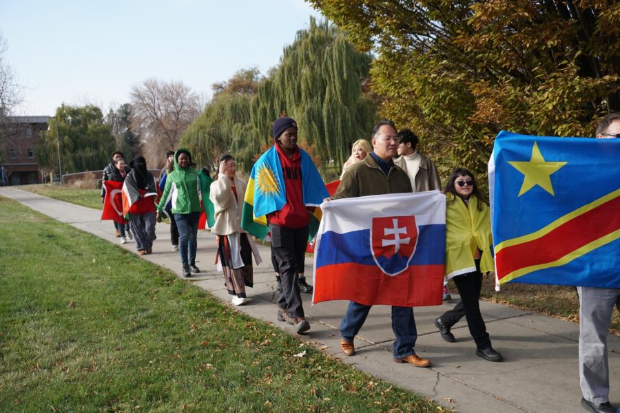 Students from around the globe represent their nations for International Education Week.