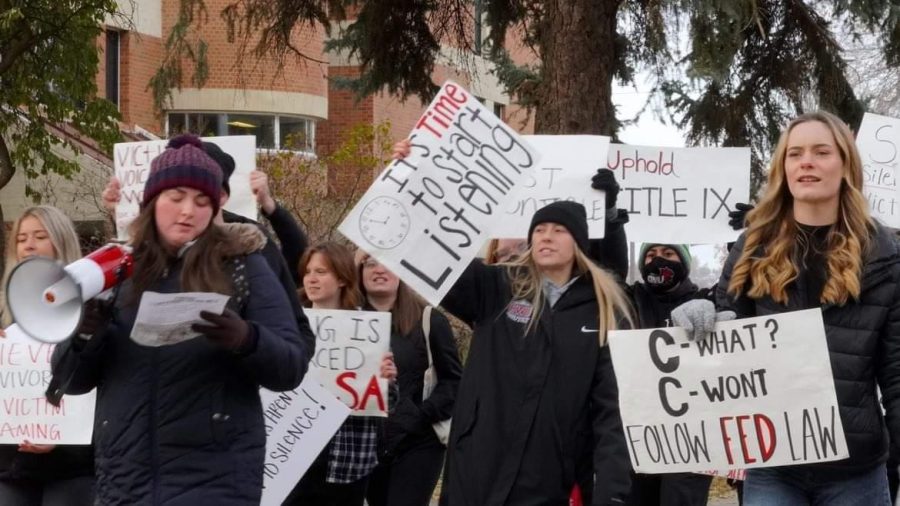 Cats Against Assault led their second protest on Nov. 21. Photo by Yohanes Goodell.